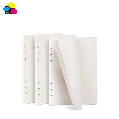 China Best Selling 6 Hole Printed Punched 135 Sheets A5 Dotted Loose Leaf Filler Paper for sale