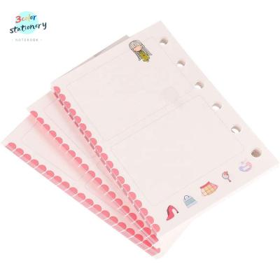 China A7 Loose Leaf 6 Hole Printed Paper Colorful Notebook Fills Pages For School Shop Office 135 Sheets for sale