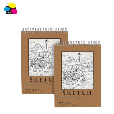 China Shanghai Lehui Premium Spiral Sketch Pad Printed Package of 2 9x12 Inch 100 Sheets for sale