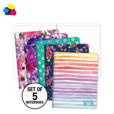 China New Product 2020 Printed 5 Pack 8x10 Inch 40 Sheets Assorted Patterns Lined Note Field Notebook for sale