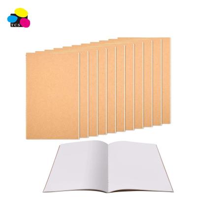 China Promotion 12 Pack 8.25x5.5 Inches Large Blank Pages Kraft Brown Printed Notebook 60 Inches Notebook for Office for sale