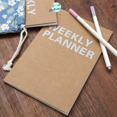 China 2021 Weekly Planner Printed Agenda Cover Students Office Simple Daily Work Plan Diary for sale