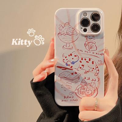 China Artwork cat girl cute shockproof hard cell phone protective case for iphone 14 plus 13 12 pro 11 max X XS max 8 7 plus for sale