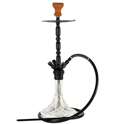 China New Design Aluminum Hot Sale High Level Luxury Hookah Shisha With 4 Hose Shisha Glass Bottle Hookah Aluminum Shisha for sale