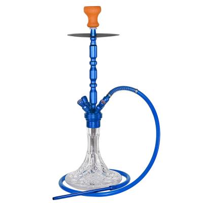 China New design hot sale aluminum shisha top level luxury hookah with 4 hoses shisha glass bottle hookah aluminum shisha for sale