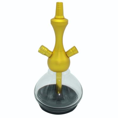 China New Design Hot Sale Classic Wholesale Glass Bottle Hookah Aluminum Stem Shisha Hookah for sale