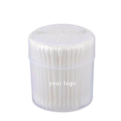 China Healthy Friendly White Plastic Cylinder Disposable Daily Cleaning Cotton Swab 100% Pure Cotton Swab for sale