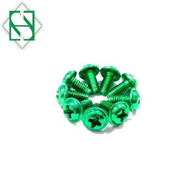 China Pan Flange Head and Pan Head Phillips Drive Triangle with Green Galvanized, Gasket, Knob Price and Thread High Quality Screw for sale