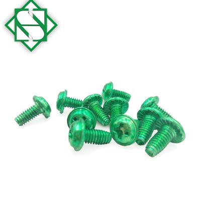 China Toy Thread Forming Screw With Pan Head Anit Skid With Green Galvanized for sale