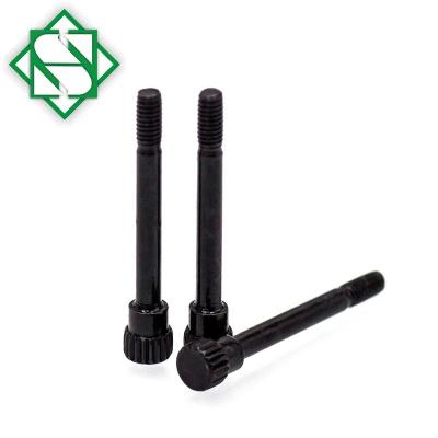 China Flat Head Non-Standard Knurling Flat Head Step Screw Black Galvanized for sale