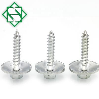 China HEX Hex Washer Head Slotted Tapping Screws With Washer for sale