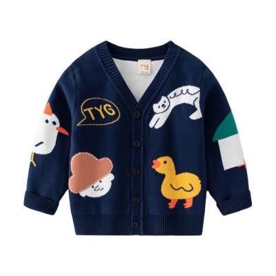 China 2023 Autumn New Breathable Winter Boys Cotton Yarn Sweater Lion Baby Double Children's Fall Knit Sweater for sale