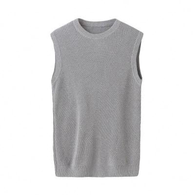 China 2023 Breathable Customized Wholesale Blank Man Knitted Crewneck Sweater Men Knit Cardigan Vest for sale