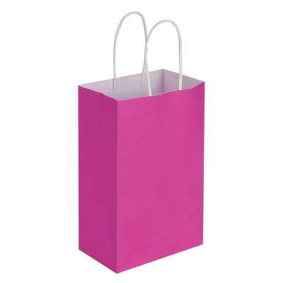 China Recycled disposable pink paper package color paper bag hot sale custom supplier from Chinese factory for sale