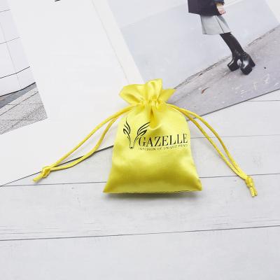 China Jewelry Packaging Bag Luxury Satin Jewelry Packaging Custom Logo Satin Drawstring Bag Drawstring Pouch Satin Bag for sale