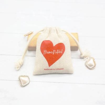 China Custom High Quality Eco-friendly Recyclable LOGO Nature Jute Drawstring Bag Printing Small Burlap Pouch For Promotional Bags for sale