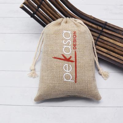 China Envelope Brown Jute Burlap Sack Pouch With Logo Wholesale Jute Drawstring Jewelry Pouches for sale