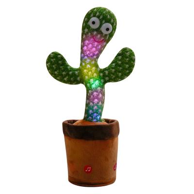 China Polyester Stain Wholesale Goods Can Talk And Dance Cactus Stuffed Plush Doll Plush Factory Cactus Toy for sale