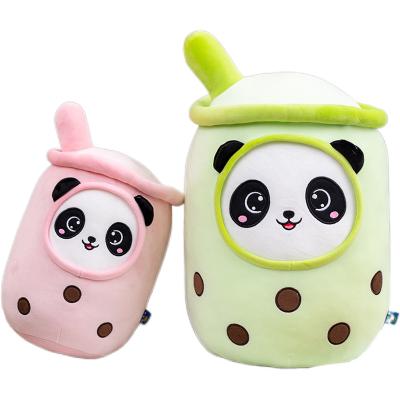 China Wholesale Customized Soft Plush Bubble Tea Plush Toys Panda Doll Milk Tea Pearl Cup Filled Toy Food Pillow Boba Plush Toy for sale