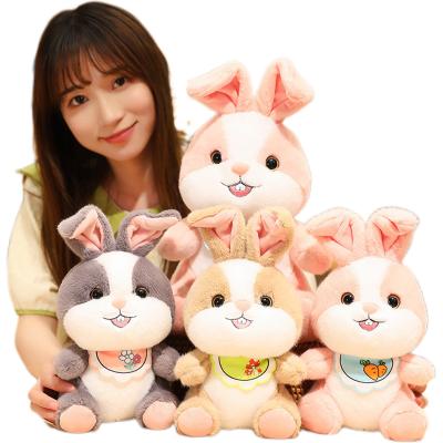 China Plush Bunny Long Ear Color Stuffed Bunny Animal Plush Bunny Toy Soft Stuffed Animal 30cm Flower Easter Bunny for sale