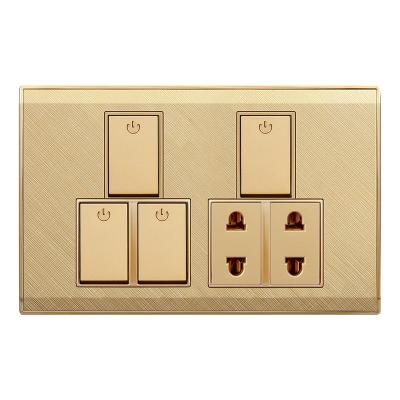 China Ultra-thin 4gang 2 Way Wall Socket Flame Retardant Lighted Wall Socket Cover For Electrica for sale