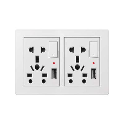 China Safety 2022 Fire Retardant Home Bottom Easy To Install European Standard USB Socket Electrical British Switch for sale