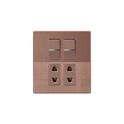 China Security USB / Recessed Electrical Outlet 2 Gang 2 Socket Wall Outlet Outlet Plug In Socket With USB Charging Port for sale