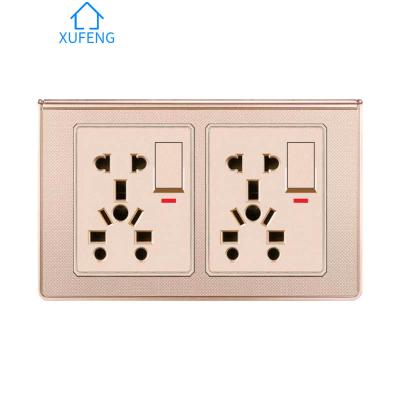 China European Security Outlet Wall and Switch Electrical Outlets and Switches Flame Retardant Electroplating PC for Easy Installation for sale