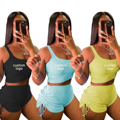 China New QUICK DRY Crop Top Shorts Sets Tracksuits Sweat Suits Active Wear Summer Outfits For Women Sweatsuit Set Tracksuit Lounge 2 Piece Sets for sale