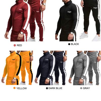 China Wholesales Multi Color Plain Logo Anti-Wrinkle Custom Gym Tracksuit Slim Fit Two-Piece Panties Set Jogging Tracksuits For Men for sale