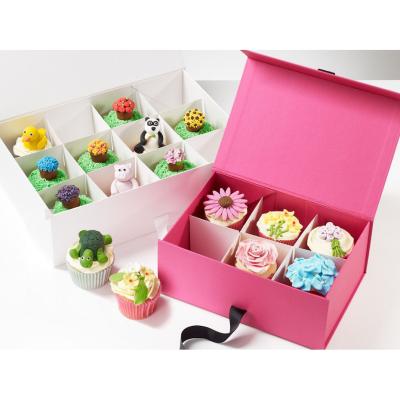 China Recyclable Alphabet Shaped Mini Cupcake Paper Circle Slot Number Window Cupcakes 8 Purple Boxes Insert for sale