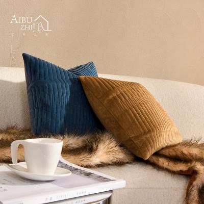 China AIBUZHIJIA Morandi Color Anti-static Single Pillow Cases Super Soft Decorative Velvet Tile Cushion Cover For Couch Sofa Farmhouse for sale