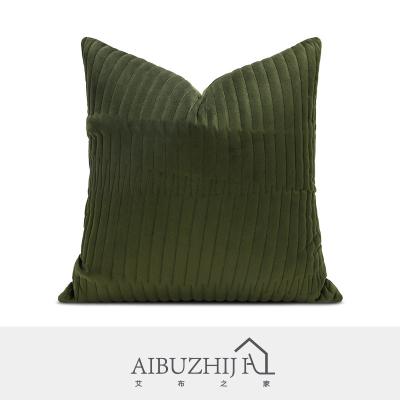 China AIBUZHIJIA Home Decor Farmhouse Plain Green Anti-Static Tile Covers 18x18 Inch Velvet Cushion Covers For Couch Sofa Living Room for sale