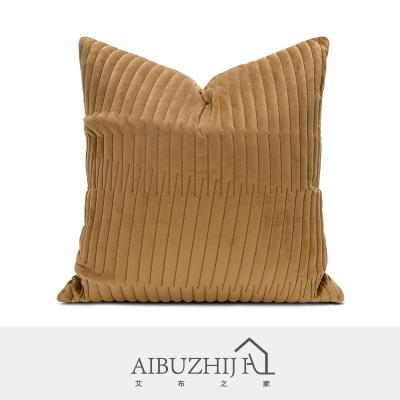 China AIBUZHIJIA Anti-Static Home Decor 18x18 Inch Velvet Ginger Pillow Case Cushion Cover 45x45cm Pillowcase Velvet Solid Color For Sofa Couch for sale