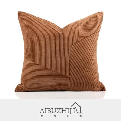 China AIBUZHIJIA Autumn Anti-static Farmhouse Orange Tile Case 18 x Cushion Cover Solid Color Luxury Irregular Patchwork Pillow Case 18 for sale