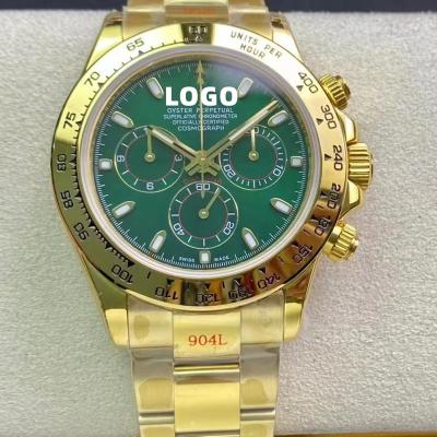 China Luxury Mechanical Watch 40mm 904L 7750 Steel Movement Thickness 12.3mm Automatic Date Gold Panda Watch Green 116508 Brand for sale