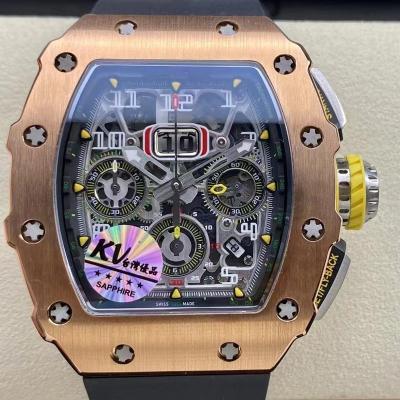 China Factory RM11-03 KV Alarm Watch Premium Multifunction Titanium Sapphire Rose Gold Chronograph Movement RM Watch for sale