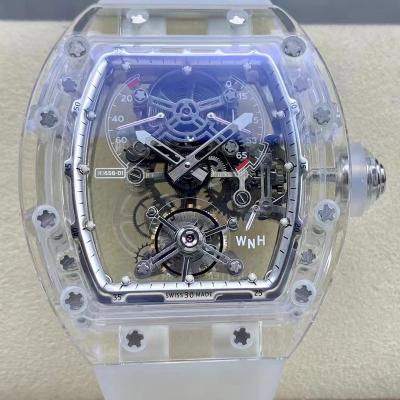 China Factory Good Quality RM Mechanical Watch RM56-01 Crystal Watch Tourbillon Movement Sapphire Crystal Case Skeleton from RM Alarm Watch for sale