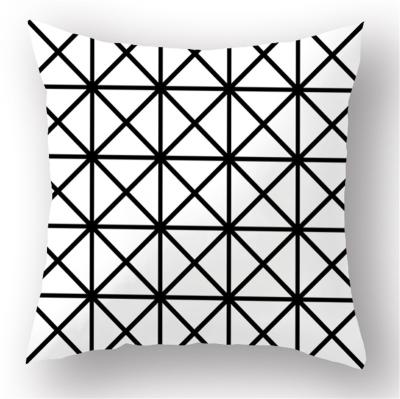 China 2018 Newest Black And White Geometric Living Room Anti-Decubitus Decorative Cushion Covers 40x40 Bed Backrest Pillow for sale