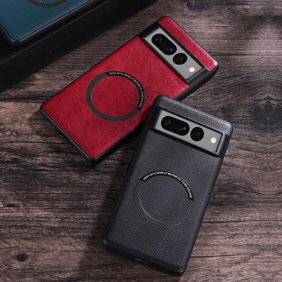 China Solid Color Shockproof Business Phone Case Full Cover Magneticing Protective Soft Leather Cover For Pixel7pro Pixel7A 6A Pixel8 for sale