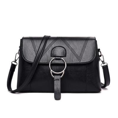 China 2021 Trendy Fashion Purse Women Shoulder Handbag Black Leather Lady Sling Bag New Bag Designs for sale