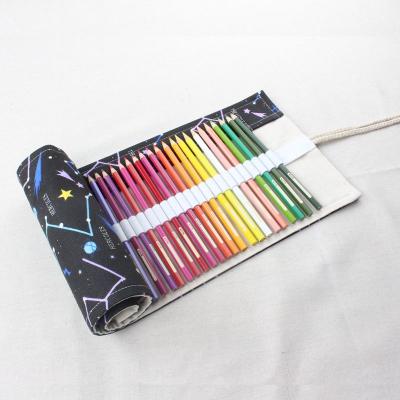 China Wholesale Fashion Durable Canvas Custom Roll Up Durable Pencil Case Bags for sale