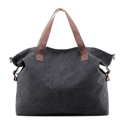 China 2020 Large Capacity Popular Big Bag Canvas Lady Bag Big Shoulder Weekly Bag for sale