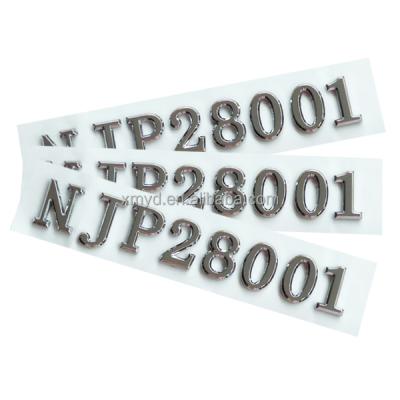 China Business ABS 3D Chrome Letters And Numbers Plastic Chrome ABS Car Model Numbers for sale