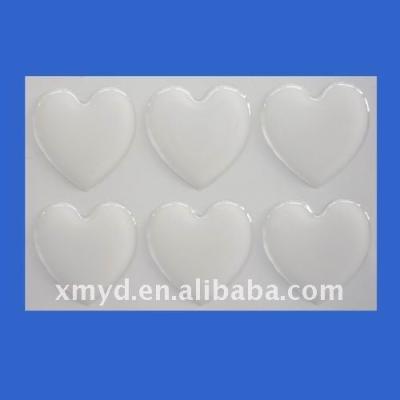 China Decorative Sticker Supply Heart Shape Clear Epoxy Resin Sticker for sale