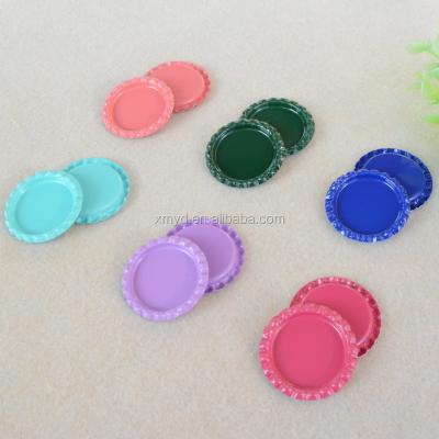 China Bilateral 25mm round color flat kola child safe caps made of tinplate for DIY Hairbow jewelry pendants wall picture Makiing for sale