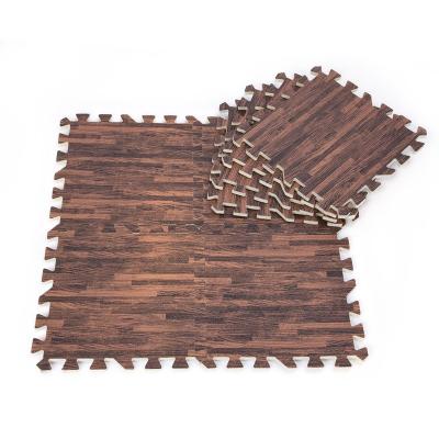 China 2022 Innovative Products Wood Grain Pattern Interlocking Eva Mats Safety Eva Foam Slide Mat for sale