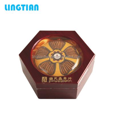 China Recycled Materials LINGTIAN Factory Price Custom Gift Packaging Hexagonal Wooden Box for sale