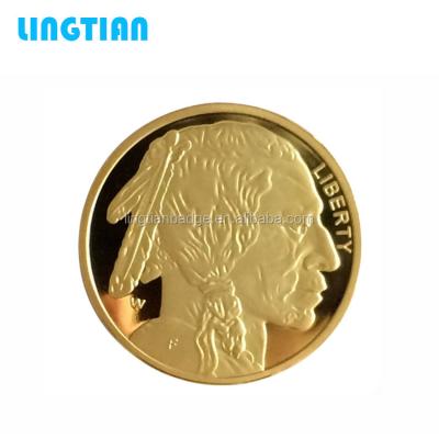 China Custom Wholesale Europe LINGTIAN Crafrs Replica Liberty Indian Master Gold Plated Coins for sale