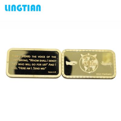 China China customized gold plated logo 1oz bar replica gold bullion bars for sale for sale